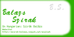 balazs szirak business card